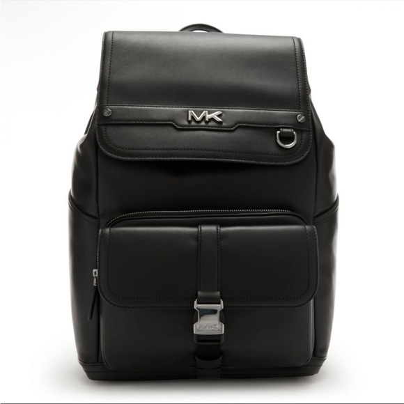 NEW Michael Kors Varick Pocket Rucksack Leather Black - Picture 12 of 12